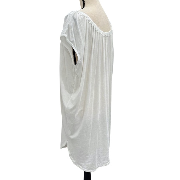 ORGANIC BY JOHN PATRICK WHITE COTTON ON OR OFF THE SHOULDER TUNIC DRESS - Picture 6 of 12